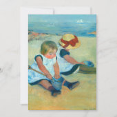 Kinderen spelend op het strand van Mary Cassat Bedankkaart (Voorkant)