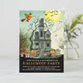 Kinderen Spooktacular Haunted House Halloween Part Kaart (Staand voorkant)