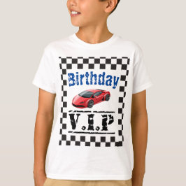 Kinderen Sport Racing Auto Verjaardag VIP T-shirt