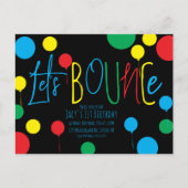 Kinderen Springen Stuiterballen Ballonnen Verjaard Briefkaart (Voorkant)