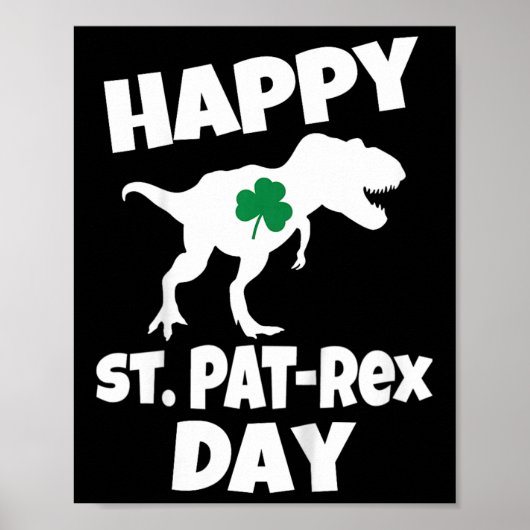 Kinderen St. Patrick's Dag Dinosaur T-rex Grappige Poster (Voorkant)