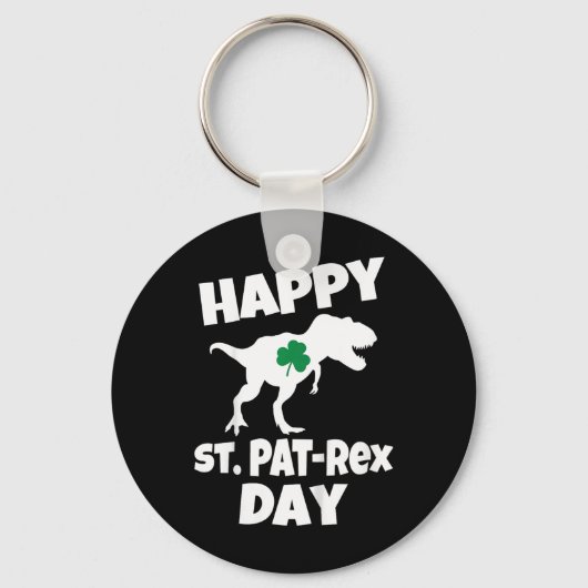 Kinderen St. Patrick's Dag Dinosaur T-rex Grappige Sleutelhanger (Voorkant)