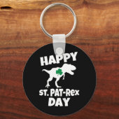 Kinderen St. Patrick's Dag Dinosaur T-rex Grappige Sleutelhanger (Voorkant)