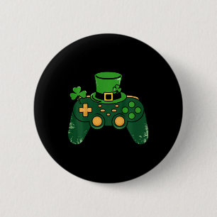 Kinderen St. Patrick's Dag Gamer Gamecontroller Kr Ronde Button 5,7 Cm