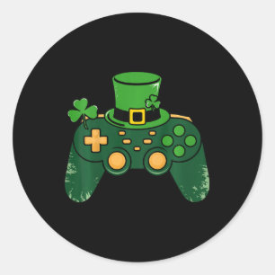 Kinderen St Patricks Dag Gamer Gaming Controller K Ronde Sticker
