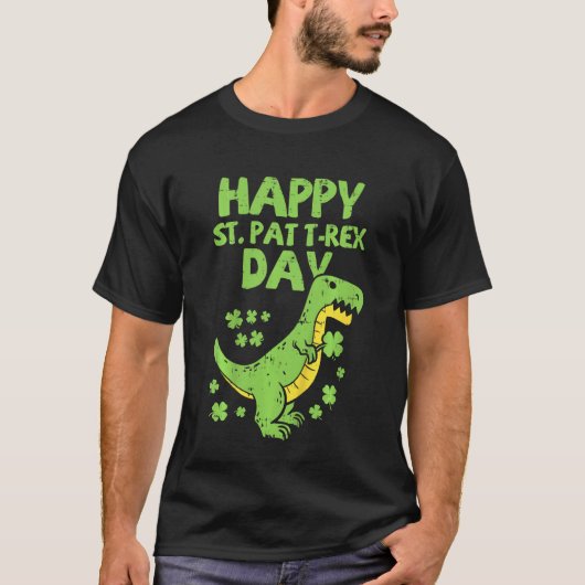 Kinderen St. Patrick's Dag Gelukkige St. Pat Trex  T-shirt (Voorkant)