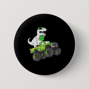 Kinderen St. Patricks Dag T Rex Rijdt Monster Truc Ronde Button 5,7 Cm