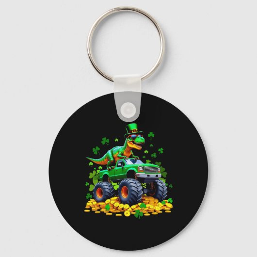 Kinderen St. Patrick's Day 2026 - Dinosaurus die o Sleutelhanger (Voorkant)