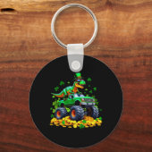 Kinderen St. Patrick's Day 2026 - Dinosaurus die o Sleutelhanger (Voorkant)