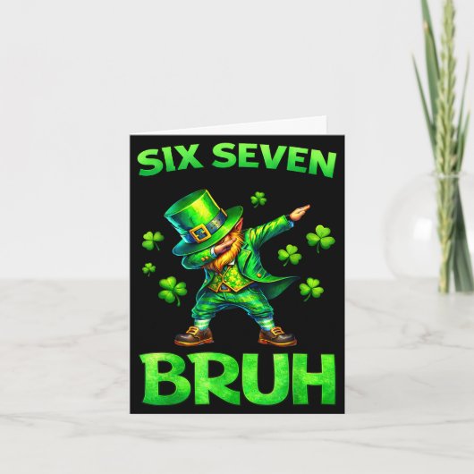 Kinderen St. Patrick's Day 67 leprechaun dab zes z Kaart (Voorkant)