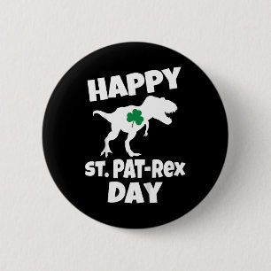 Kinderen St. Patrick's Day Dinosaur T-rex Grappige Ronde Button 5,7 Cm