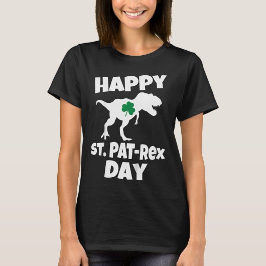 Kinderen St. Patrick's Day Dinosaur T-rex Grappige T-shirt (Voorkant)