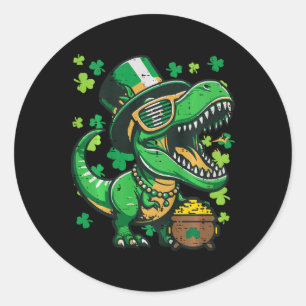 Kinderen St. Patrick's Day Dinosaurus Saint Pattys Ronde Sticker