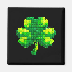 Kinderen St. Patrick's Day klavertje vier bouwsten Magneet