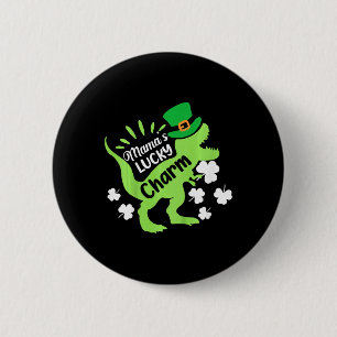 Kinderen St. Patrick's Day Mama's Lucky Charm Dino Ronde Button 5,7 Cm