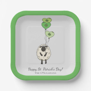 Kinderen St. Patrick's Day Schaap & Shamrock Papieren Bordje
