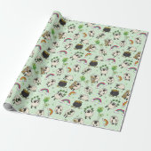 Kinderen St. Patrick's Day Schaap & Shamrocks Cadeaupapier (Uitgerold)