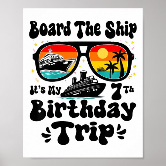 Kinderen stappen op het schip Het is mijn 7e verja Poster (Voorkant)