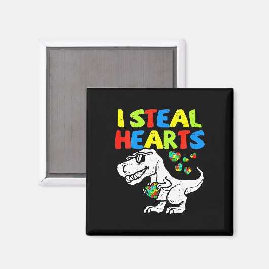 Kinderen stelen harten Trex dinosaurus Magneet (Voorkant / Achterkant)