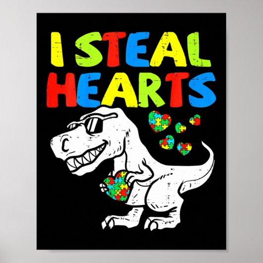 Kinderen stelen harten Trex dinosaurus Poster (Voorkant)