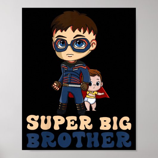 Kinderen Superheld Super Grote Broer Oudere Broer Poster (Voorkant)