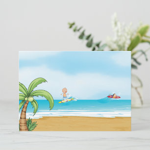 Kinderen surfen op tropisch strand Fun Zomer Oceaa Kaart