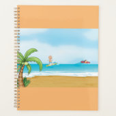 Kinderen surfen op tropisch strand, leuk zomerplez planner (Voorkant)
