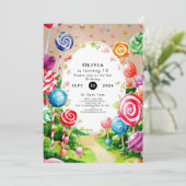 Kinderen Sweet Candyland Verjaardag Kaart (Staand voorkant)