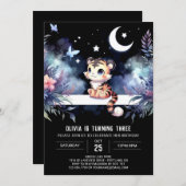 Kinderen Sweet Tiger Verjaardag Kaart (Voorkant / Achterkant)