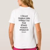 kinderen t-shirt Gezegend Gelukkig250ste (Achterkant)