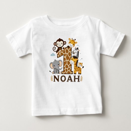 Kinderen T-shirt met Oerwoud Dieren Print (Voorkant)