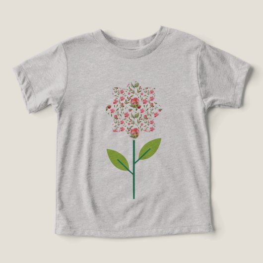 Kinderen T-shirt met patroonbloem - Whimsical Wa (Design voorkant)
