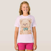 kinderen t-shirt met teddy ontwerp (Voorkant volledig)