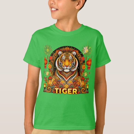 Kinderen T-shirt voor Jaar van de Tijger (Voorkant)