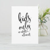 Kinderen Tafel Calligrafie Betaalbaar Trouw Teken Kaart (Staand voorkant)