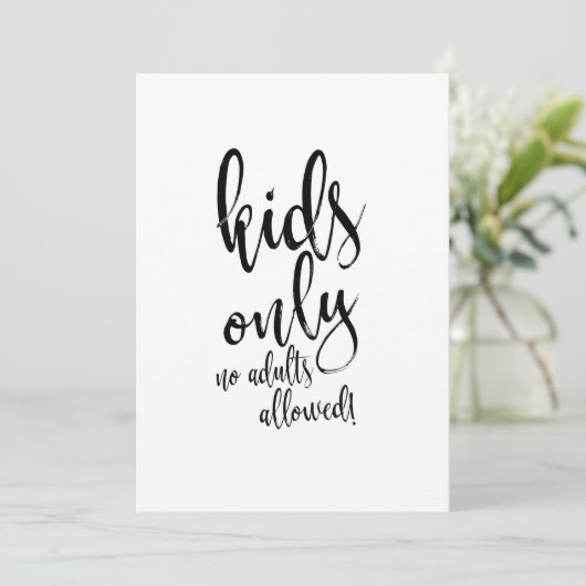 Kinderen Tafel Calligrafie Betaalbaar Trouw Teken Kaart (Staand voorkant)