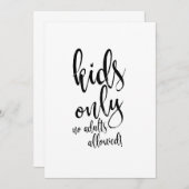 Kinderen Tafel Calligrafie Betaalbaar Trouw Teken Kaart (Voorkant / Achterkant)