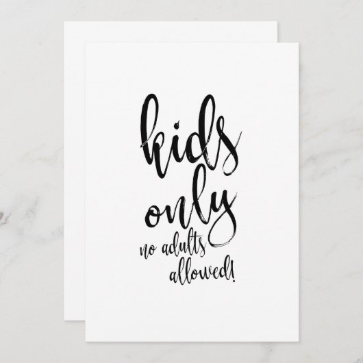 Kinderen Tafel Calligrafie Betaalbaar Trouw Teken Kaart (Voorkant / Achterkant)