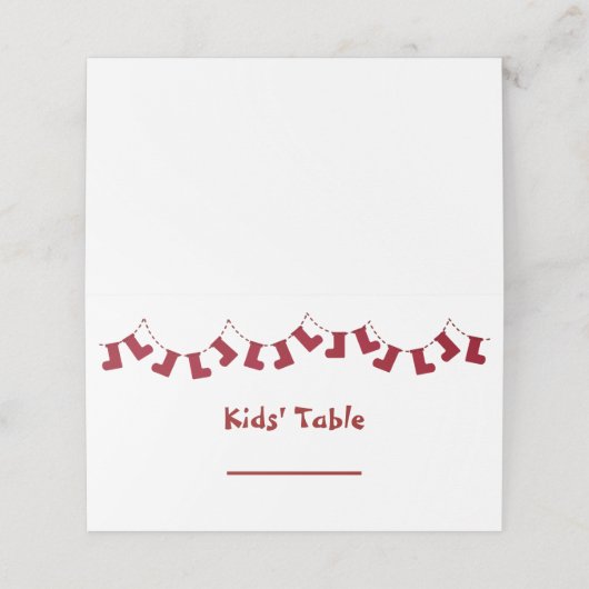 Kinderen Tafel Kerstkaarten Plaats Plaatskaartje (Buitenkant ongevouwen)