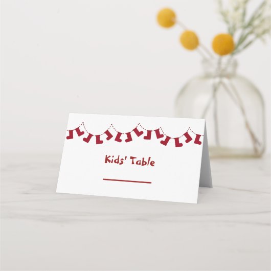 Kinderen Tafel Kerstkaarten Plaats Plaatskaartje (Voorkant)