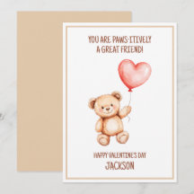 Kinderen Teddybeer Schattig Waterverf Hart Valenti