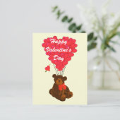 Kinderen teddybeer Valentijnse Feestdagenkaart (Staand voorkant)