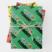 Kinderen tennis kerst aangepaste kleuren feestdag inpakpapier vel