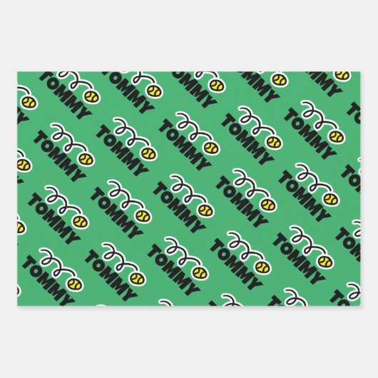 Kinderen tennis kerst aangepaste kleuren feestdag inpakpapier vel