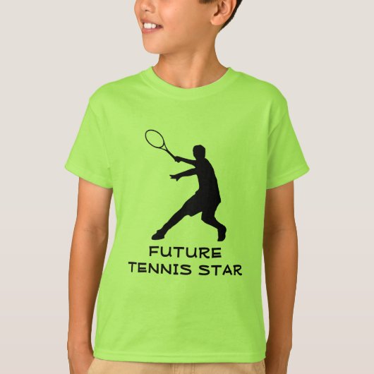 Kinderen tennisuitrusting | Groen T-shirt met leuk (Voorkant)