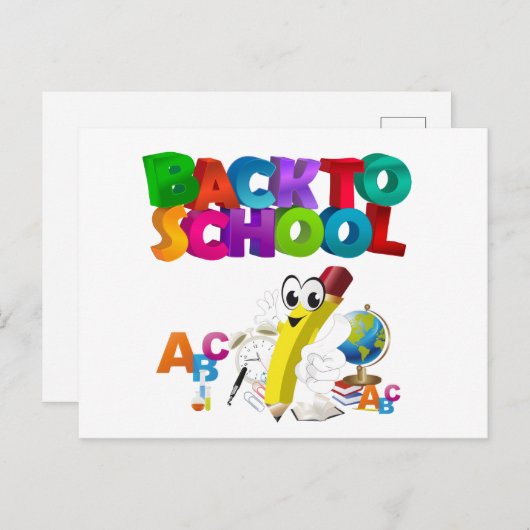 Kinderen terug naar school briefkaart (Voorkant / Achterkant)