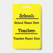 Kinderen terug naar school bus naam badge (Achterkant)