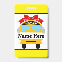 Kinderen terug naar school bus naam badge