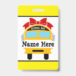Kinderen terug naar school bus naam badge personal
