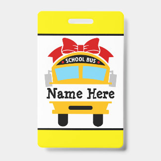 Kinderen terug naar school bus naam badge personal